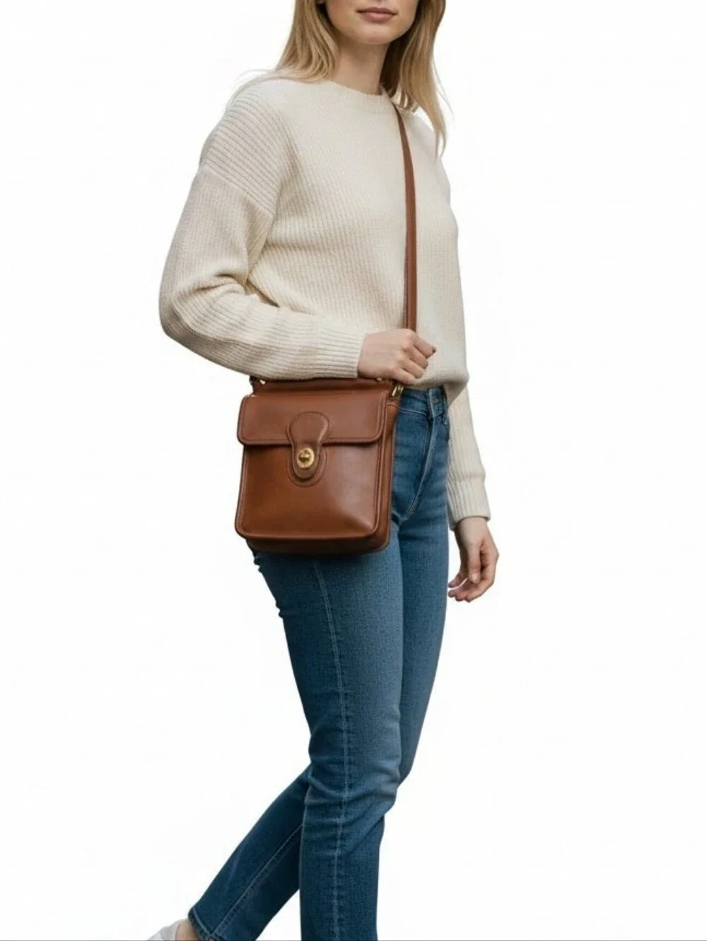 Coach Vintage Murphy Gloved Tanned Turnlock Leather Shoulder Crossbody No. 9930